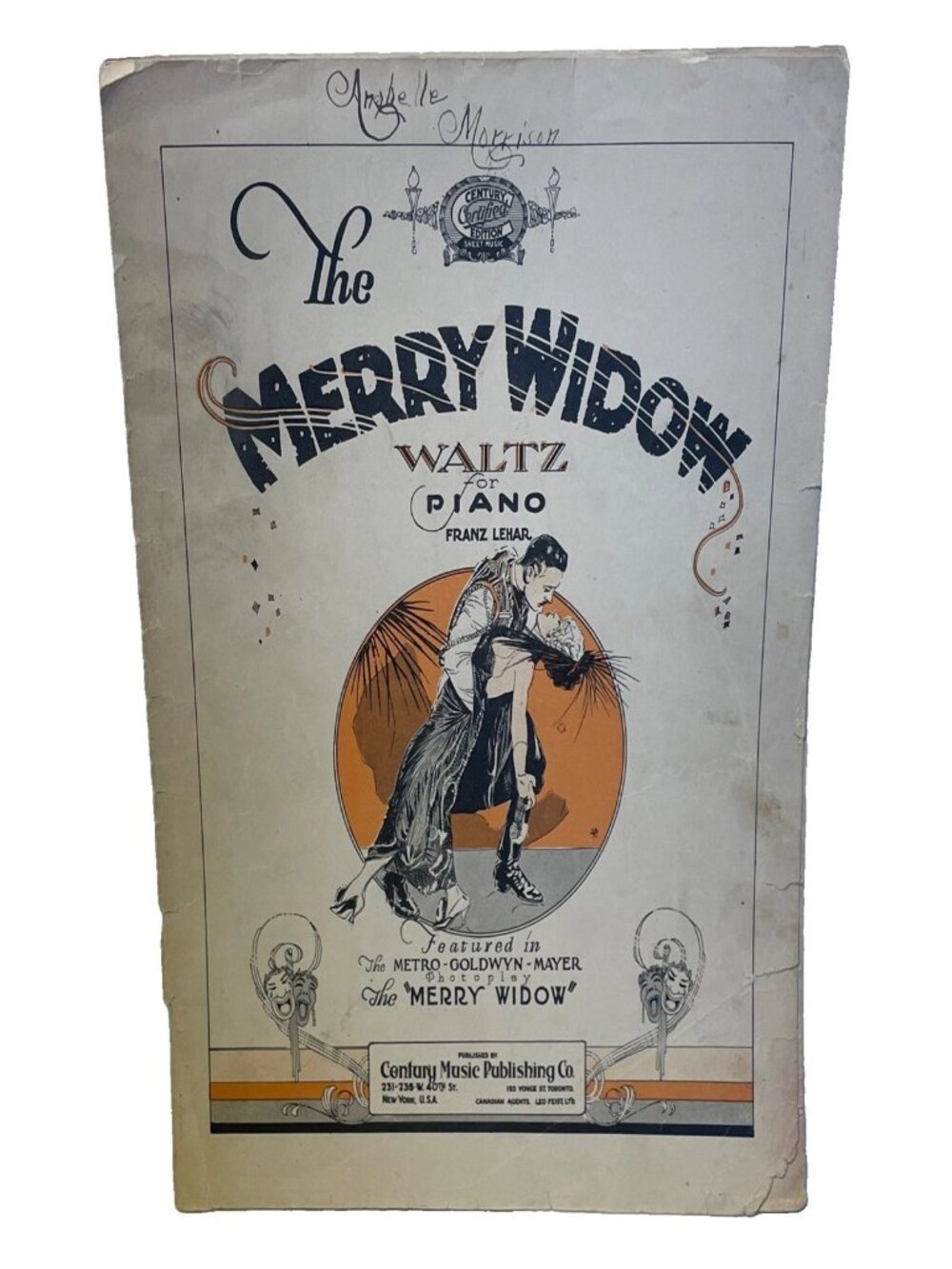 Title: 1908 The Merry Widow Waltz Sheet Music Description: Vintage piano solo ar
